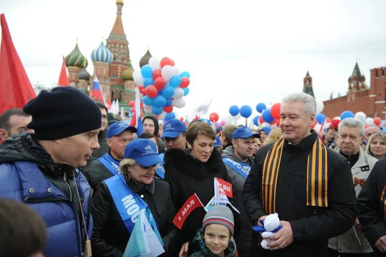 Первомай (1 мая). Москва, собянин сергей