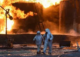 В Ангарске загорелся нефтеперерабатывающий завод