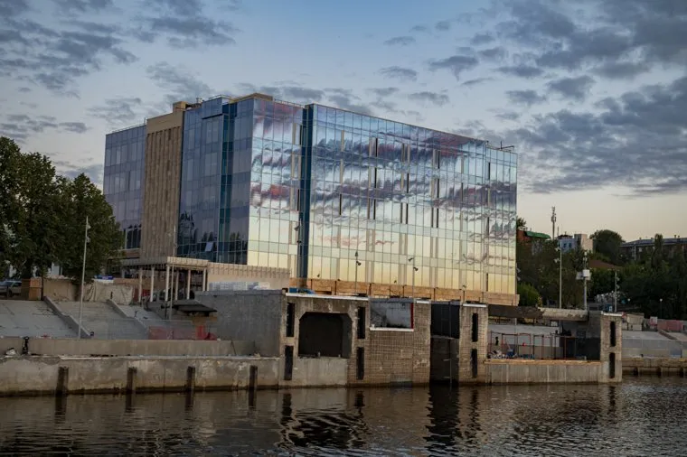 Виды с реки Кама на закате. Пермь