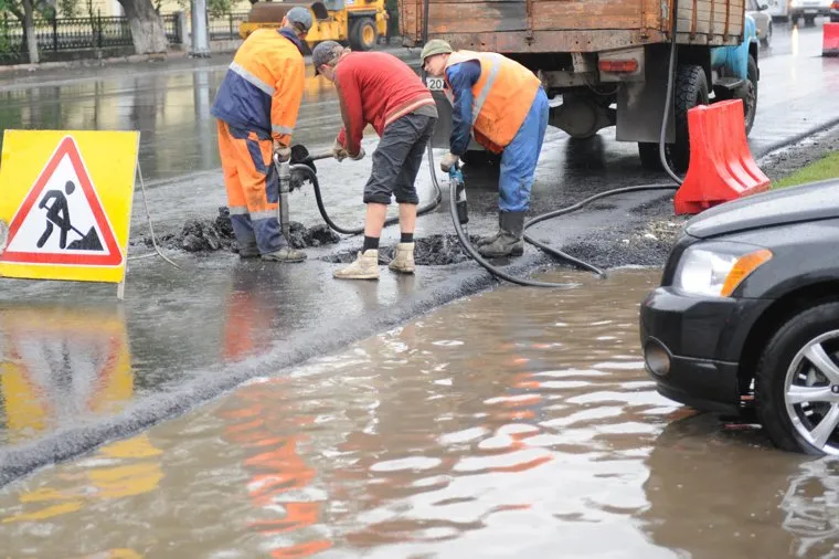 Ремонт дороги. Челябинск