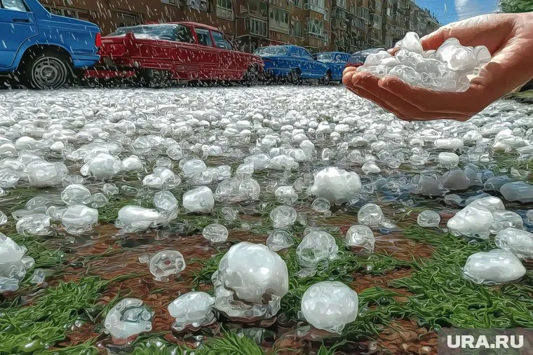 Сельчане сообщают о сильном граде на юге Челябинской области