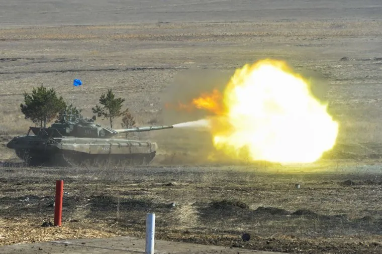 Танковый биатлон. Чебаркульский военный полигон. Челябинская область