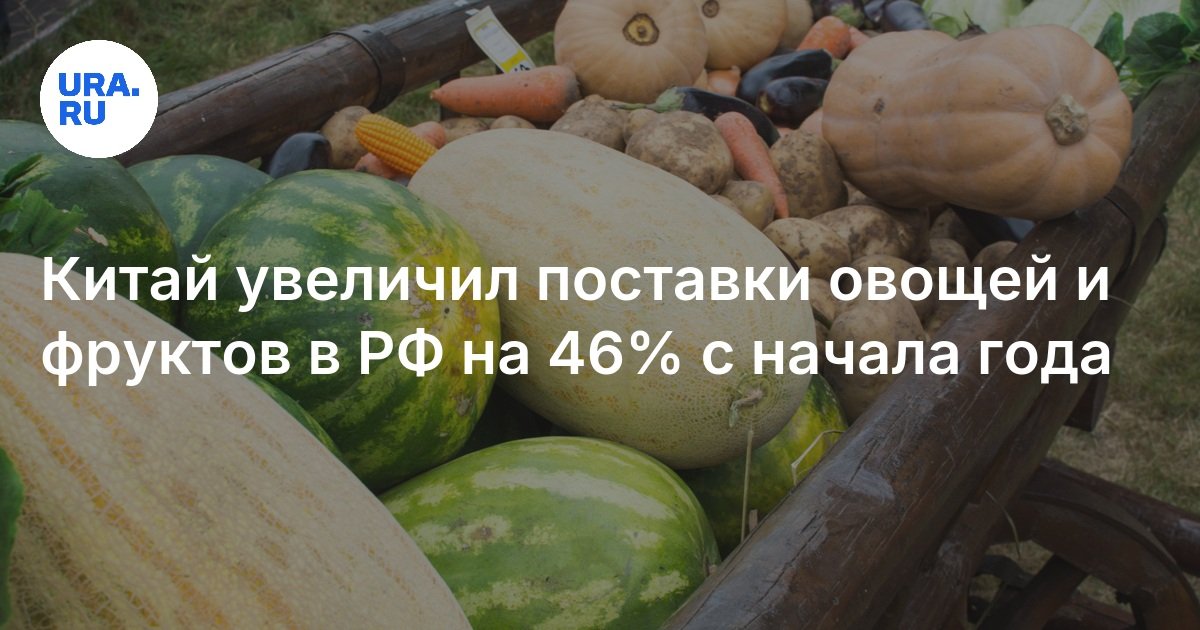 Китай увеличил поставки овощей и фруктов в РФ на 46% с начала года