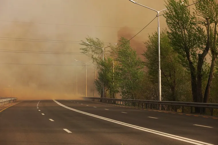 Пожар, Шоссе Тюнина. Курган