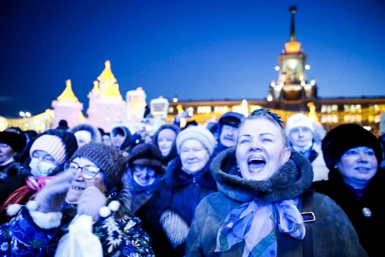Орлов на открытии ледового городка. Екатеринбург