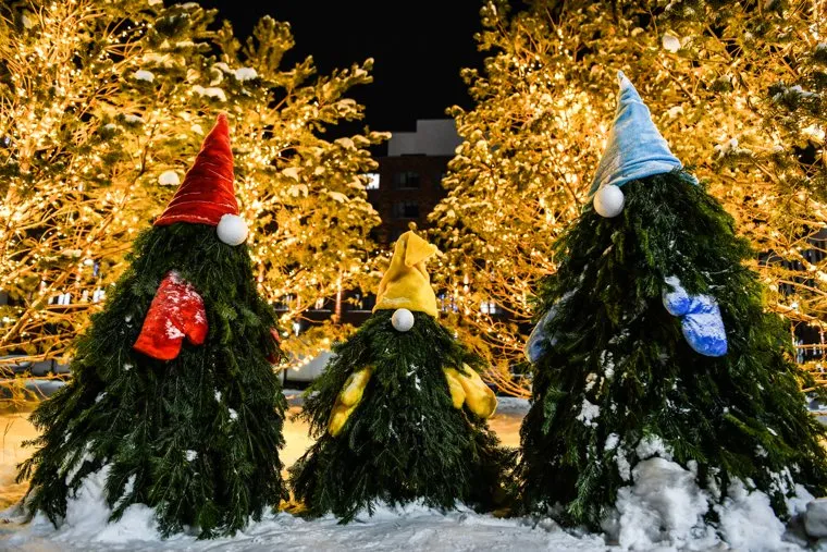 Новогодняя иллюминация в микрорайоне Солнечный. Екатеринбург