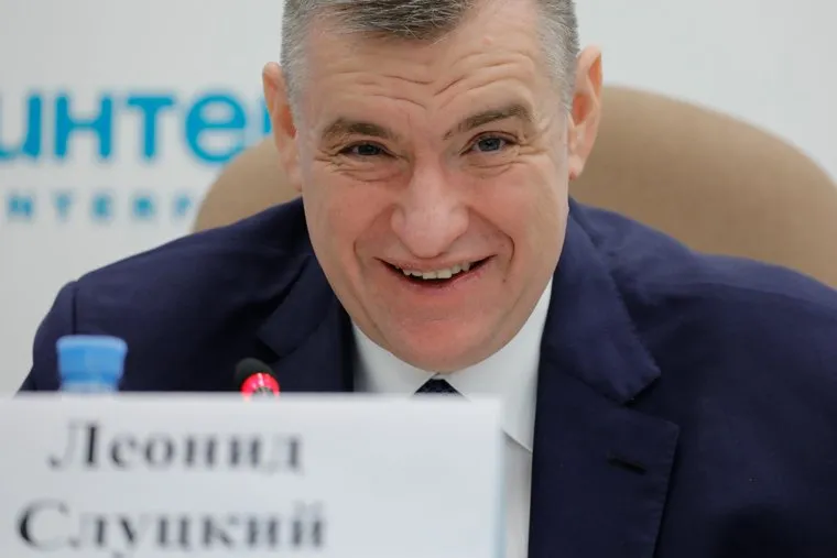 Пресс-конференция Председателя ЛДПР Леонида Слуцкого в качестве кандидата на пост Президента РФ в пресс-центре Интерфакса. 13 марта 2024. Москва