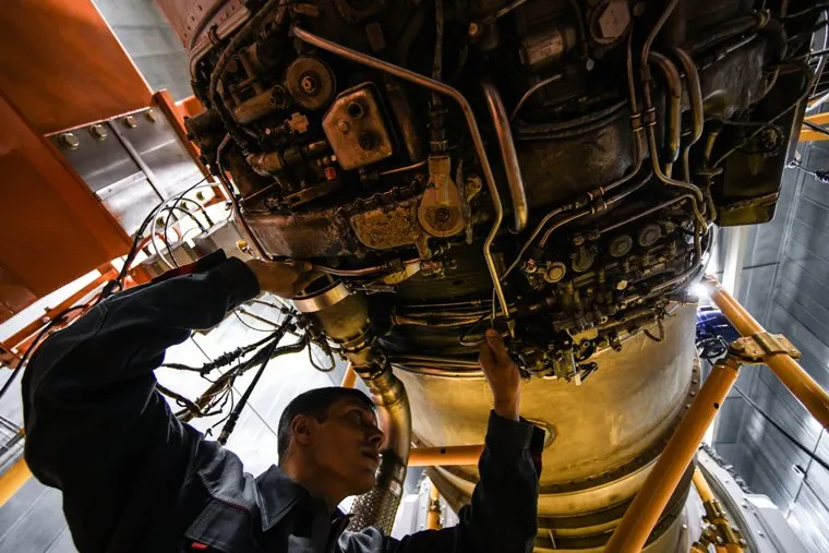 Станция испытания авиадвигателей Д-36 на Арамильском авиационном ремонтном заводе. Свердловская область, Арамиль