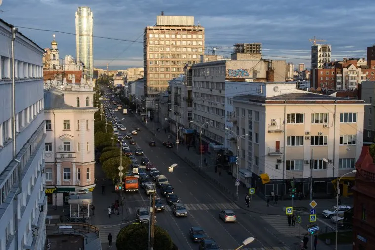 Виды Екатеринбурга, бц высоцкий, город екатеринбург, улица малышева, вид сверху