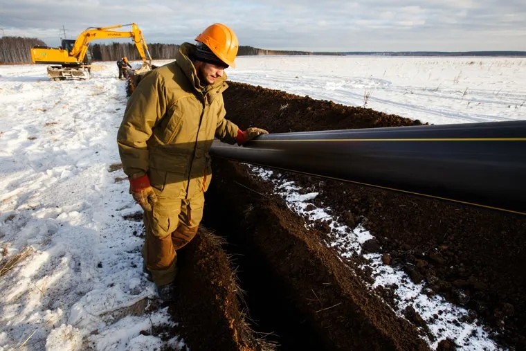 Прокладка нового газопровода высокого давления. Газпром газораспределение. Екатеринбург