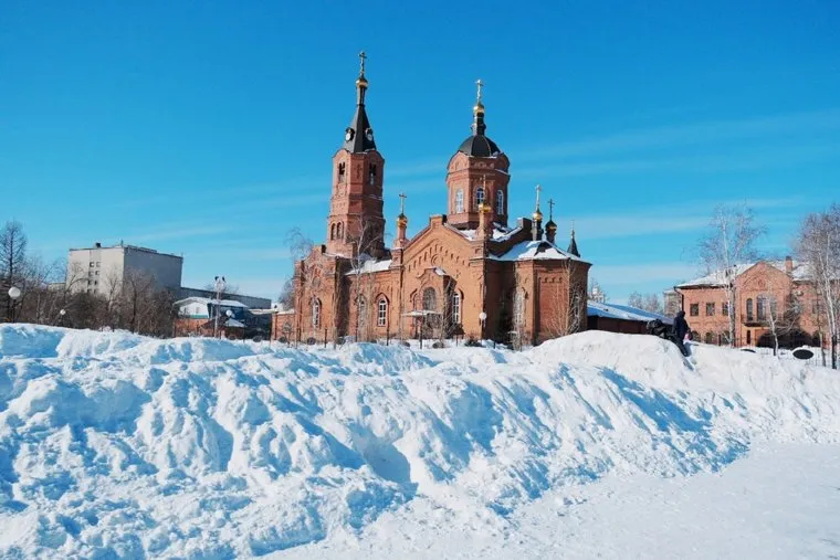 Горсад. Курган, горсад в снегу