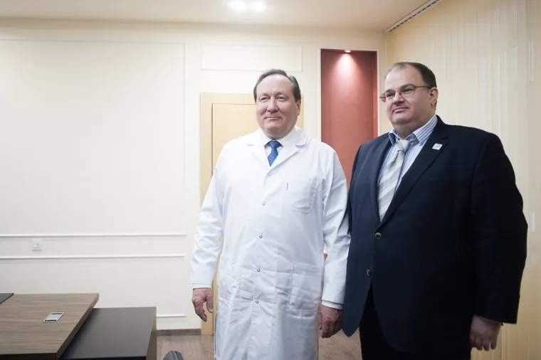 Встреча министра здравоохранения Свердловской области Андрея Цветкова и нового главного врача СОКБ №1 Игоря Трофимова. Екатеринбург, трофимов игорь, цветков андрей