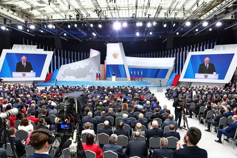 Владимир Путин на послании Федеральному Собранию РФ. Москва