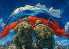 В запорожском поселке Ровнополье водрузили флаг России