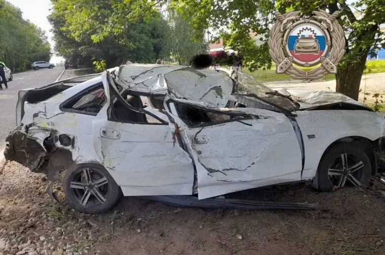 В селе Саратова школьник врезался в дерево на авто, в результате ДТП пассажир погиб