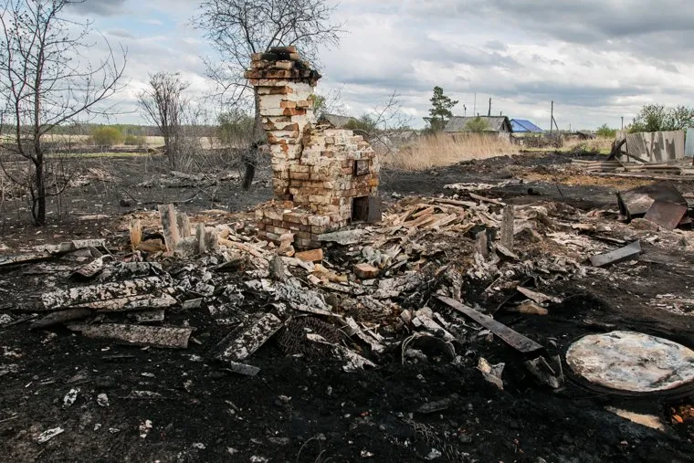 Сгоревшие сельские дома. Мыркайское