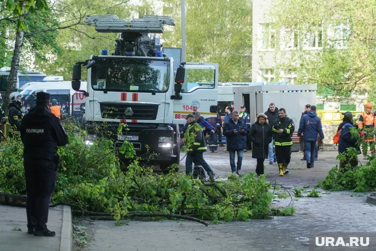 Пожар начался после падения БПЛА в Московской области