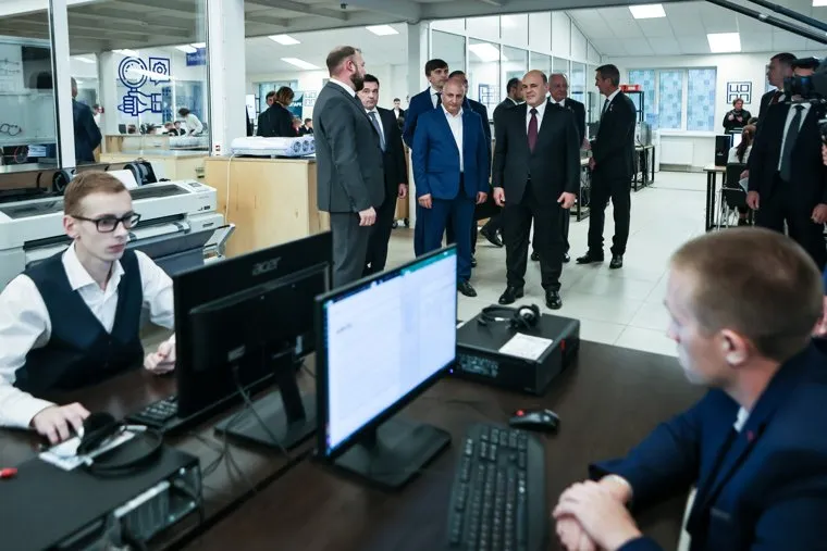 Премьер-министр России Михаил Мишустин в Реутове. Московская область, Реутов