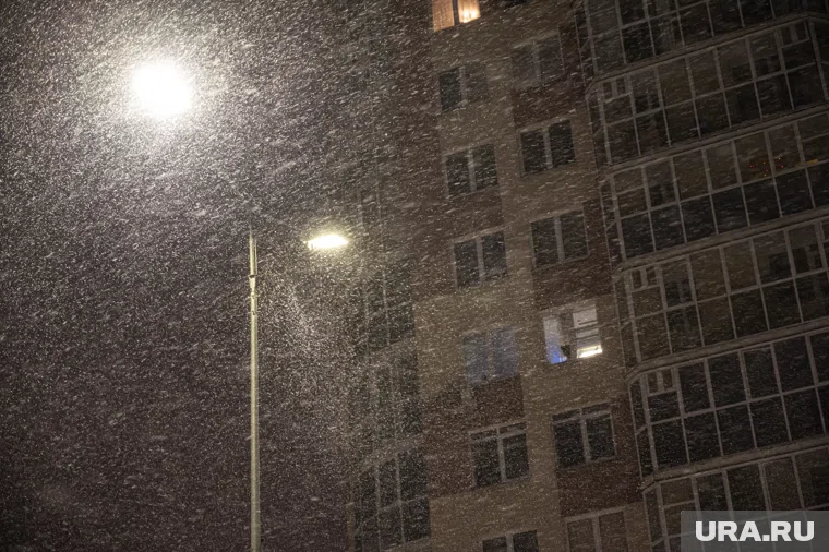 В городе начался первый снегопад в этом году