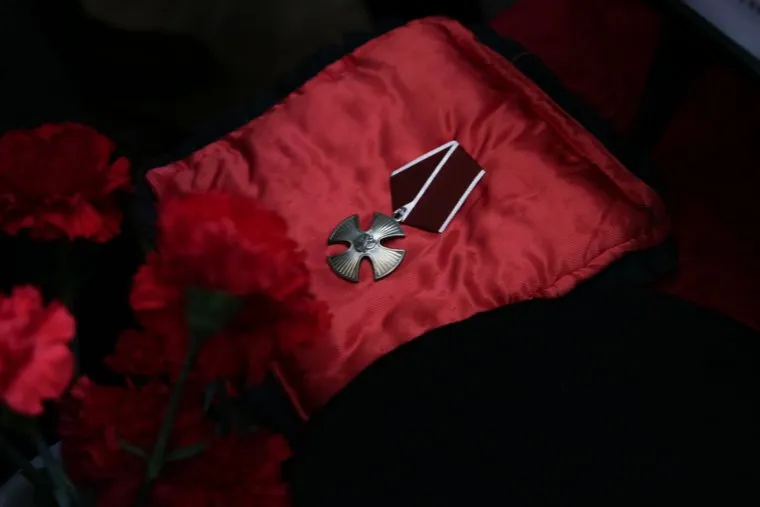 Прощание с росгвардейцем, погибшим на Украине. Пермь