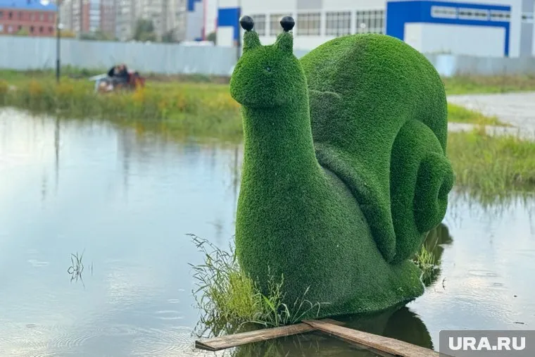 Парк затопило в Заозерном районе Кургана