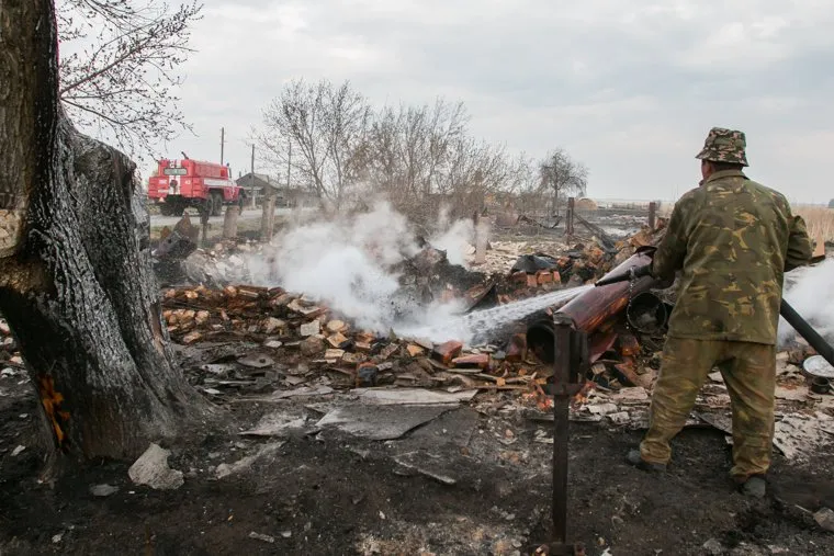 Сгоревшие сельские дома. Мыркайское
