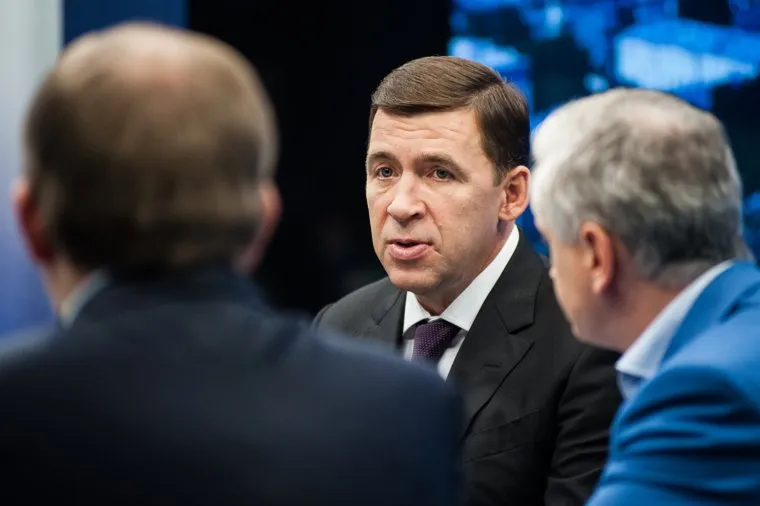Интервью с губернатором Свердловской области Евгением Куйвашевым в студии телеканала "ОТВ". Екатеринбург