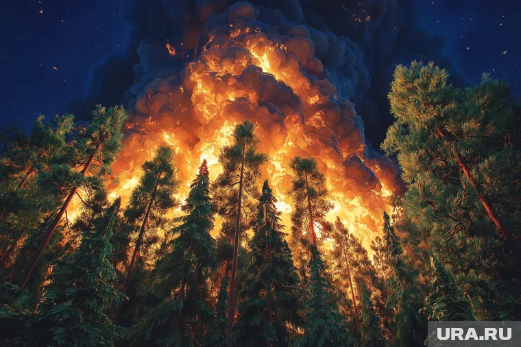 Из-за порывистого ветра пламя распространяется очень быстро