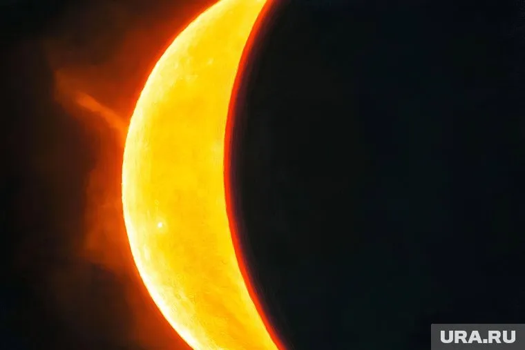 В России наблюдали частичное солнечное затмение