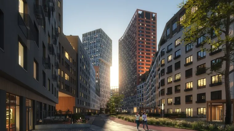 Вместо безликих высоток девелопер возводит дома переменной этажности, благодаря которым все внутренние пространства будут наполнены естественным светом