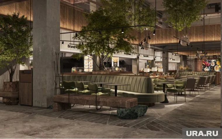 Интерьер гастромолла выполнен в спокойных оттенках