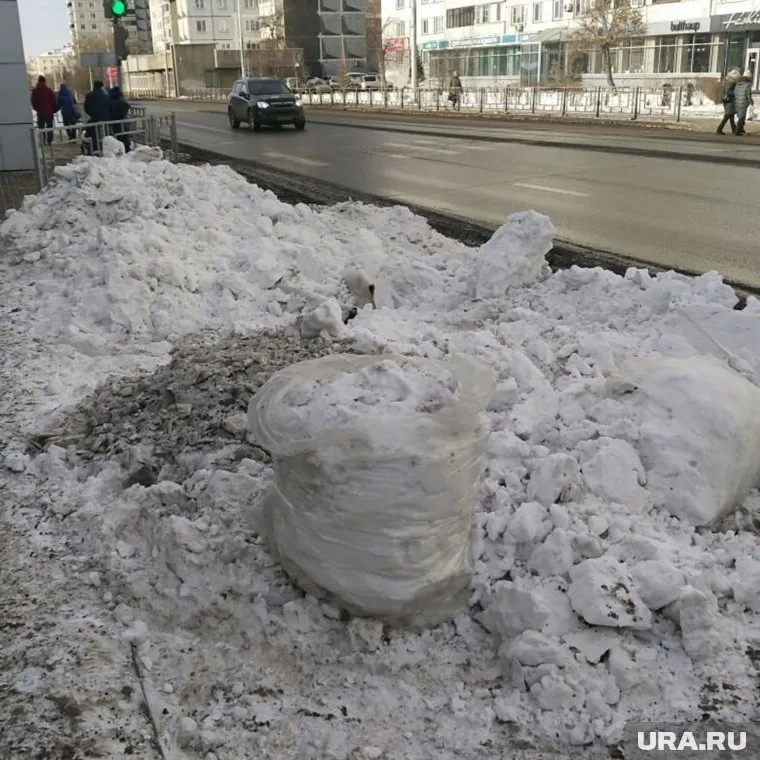 Чистый снег на центральные улицы привезли в мешках