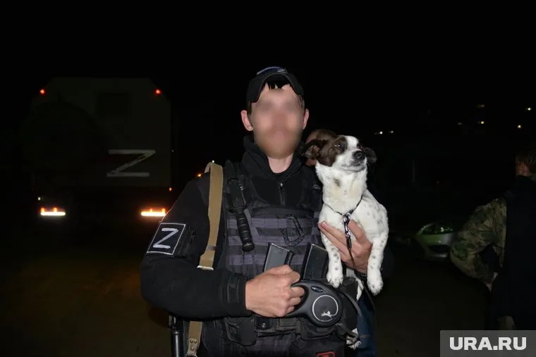 Сотрудники Росгвардии спасли собак и одну из них привезли с собой со спецоперации