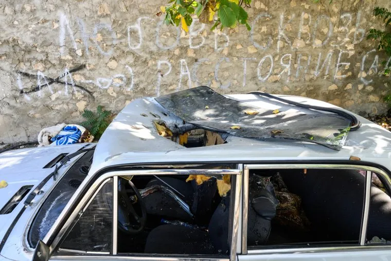 Деревня Кармир Шука после обстрела ВС Азербайджана. Нагорный Карабах