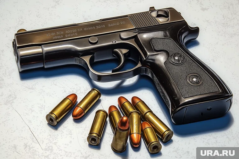 Пистолет, криминал, бандиты. Создано ИИ