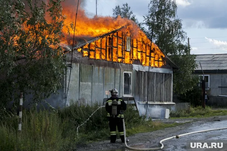 При пожаре на ферме сгорели животные и пострадал хозяин