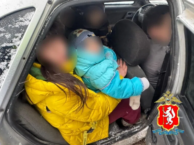 Женщина везла детей в соседнюю деревню