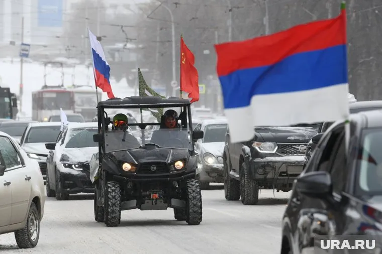 В автопробеге участвовали байкеры