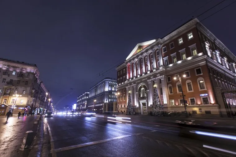Москва, разное., мэрия, вечерняя москва, тверская