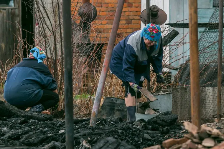 Сгоревшие сельские дома. Мыркайское
