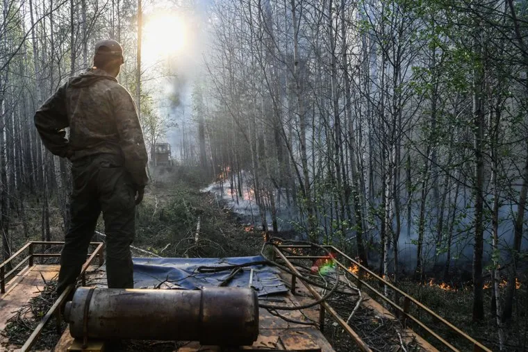 Пожар под Рефтинским. Свердловская область