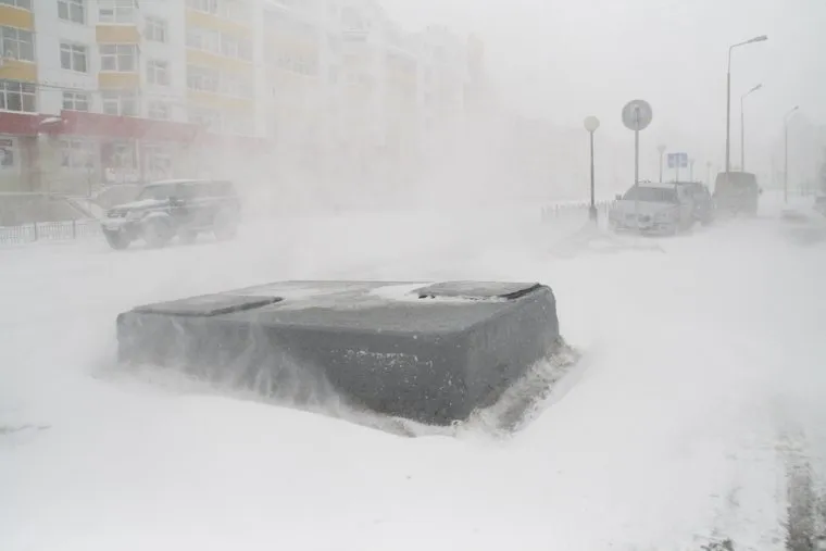 Метель. Салехард, зима, метель, снег