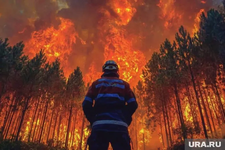 Огромный пожар разгорелся под Великим Устюгом