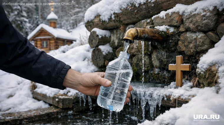 Накануне Крещения православные запасаются священной водой 