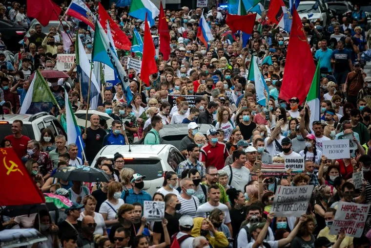 Акции в поддержку избранного губернатора Хабаровского края Сергея Фургала. Хабаровск