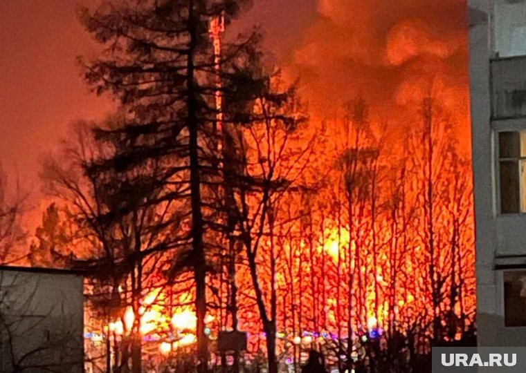 В челябинском городе горит здание банкротящейся компании. Фото