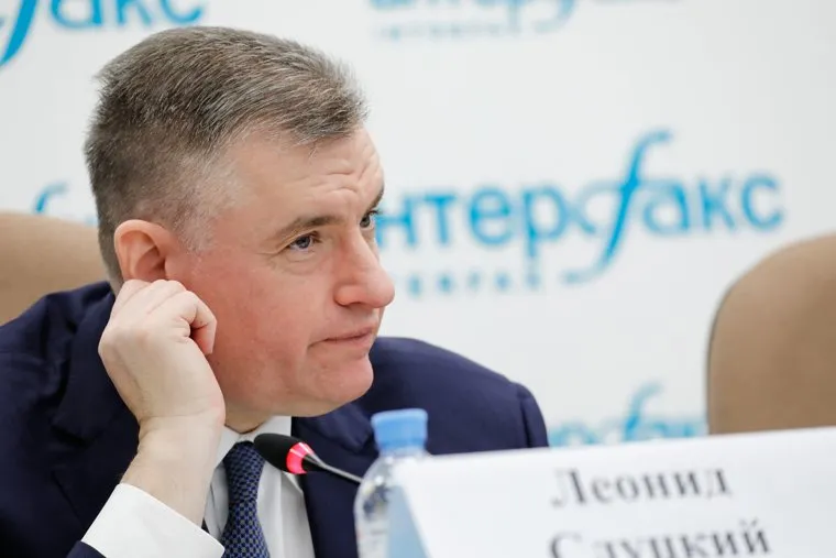 Пресс-конференция Председателя ЛДПР Леонида Слуцкого в качестве кандидата на пост Президента РФ в пресс-центре Интерфакса. 13 марта 2024. Москва