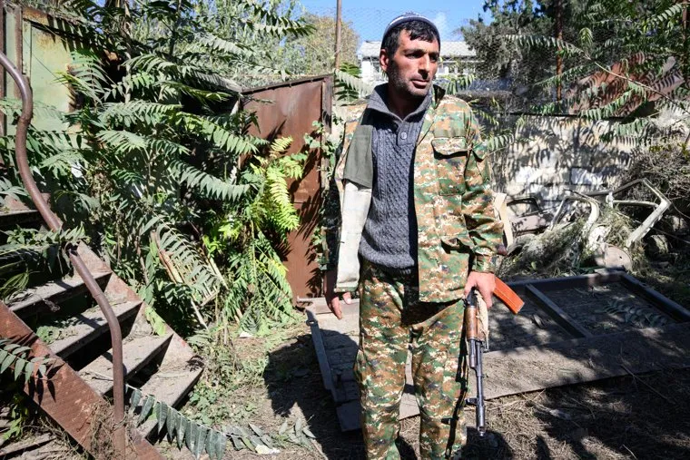 Деревня Кармир Шука после обстрела ВС Азербайджана. Нагорный Карабах