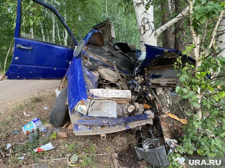 Свердловчанин на автомобиле съехал с дороги и врезался в дерево