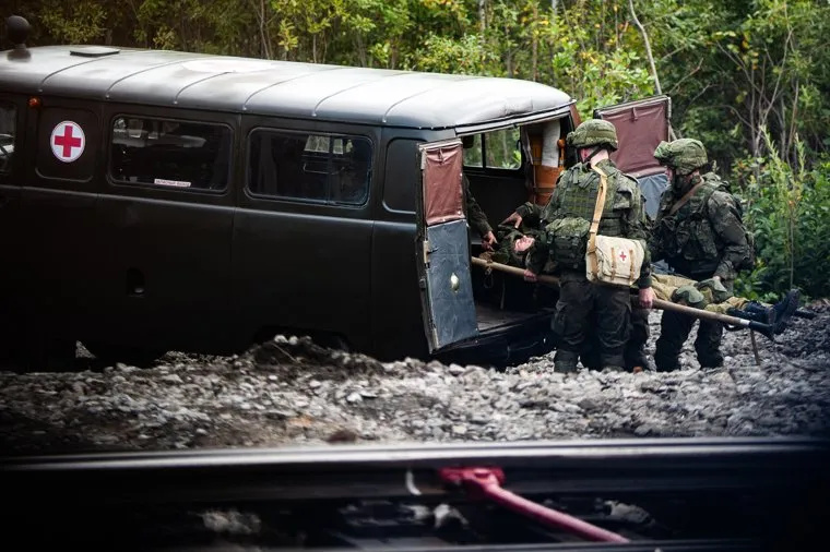 Этап специальных учений материально-технического обеспечения на станции Адуй. Свердловская область